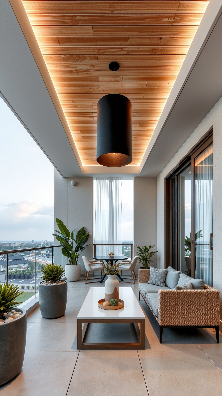 sleek minimalist balcony design