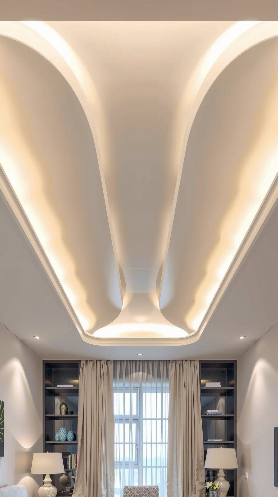 streamlined ceiling design heightens