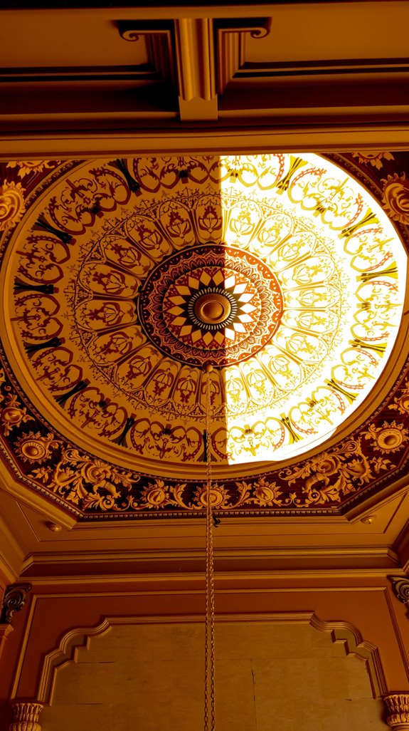 temple style puja room ceiling