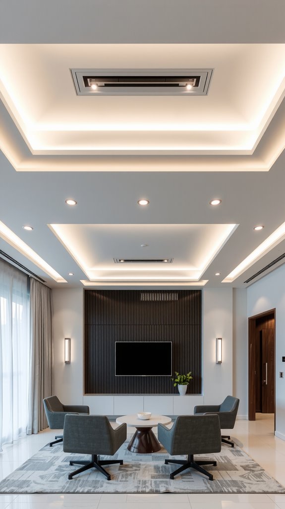 tray ceiling work zones