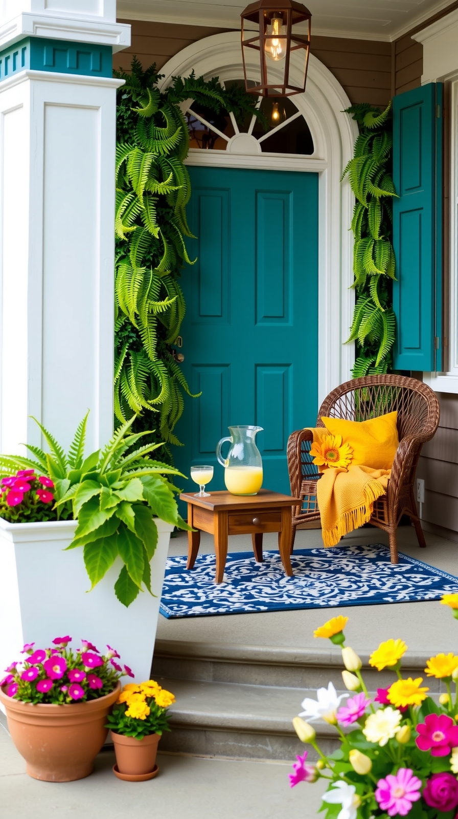 bold summer porch door color