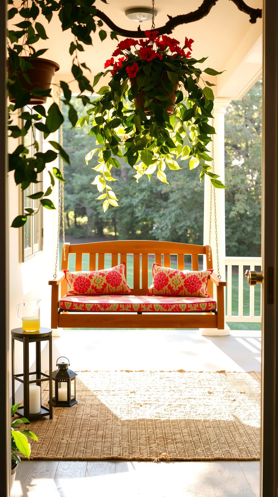 charming porch swing centerpiece