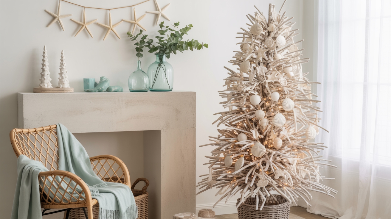 11 Unexpected Summer Christmas Decor Ideas for Living Rooms (Light & Coastal Twist)