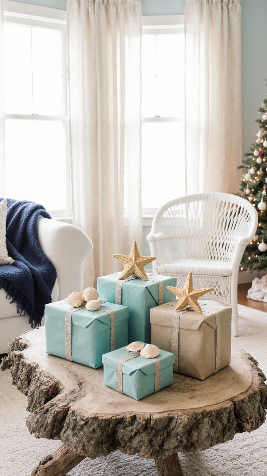 coastal themed gift presentation