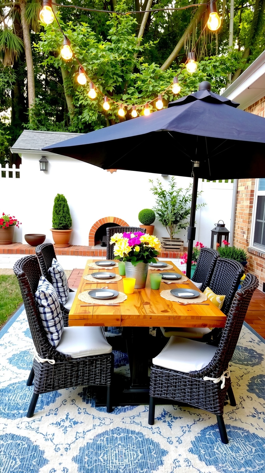 cozy practical backyard dining