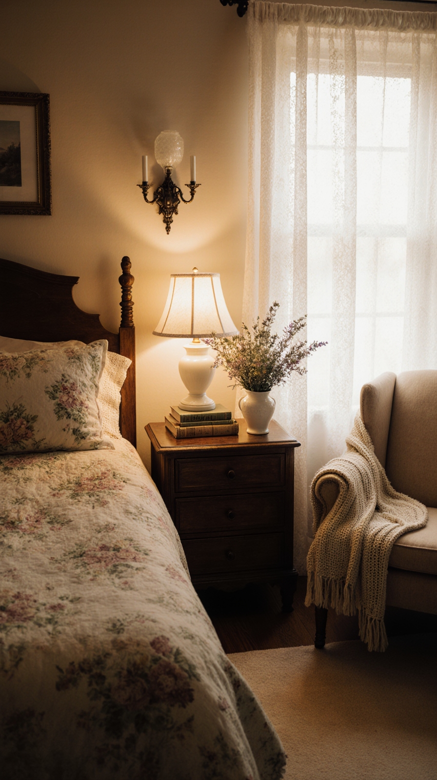 cozy vintage cottage lighting