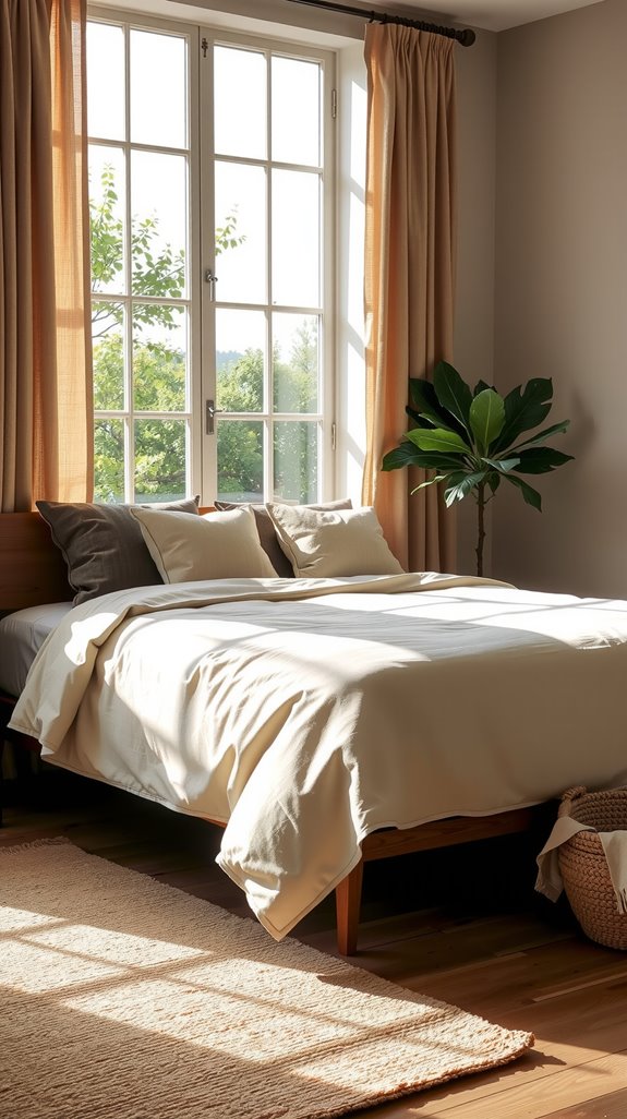 cozy warm beige greige bedroom