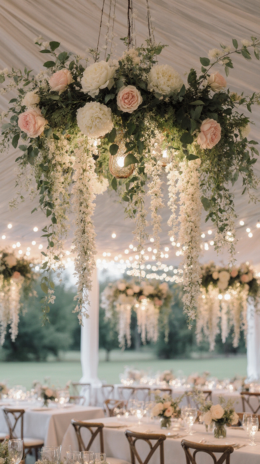 floral chandeliers elevate receptions