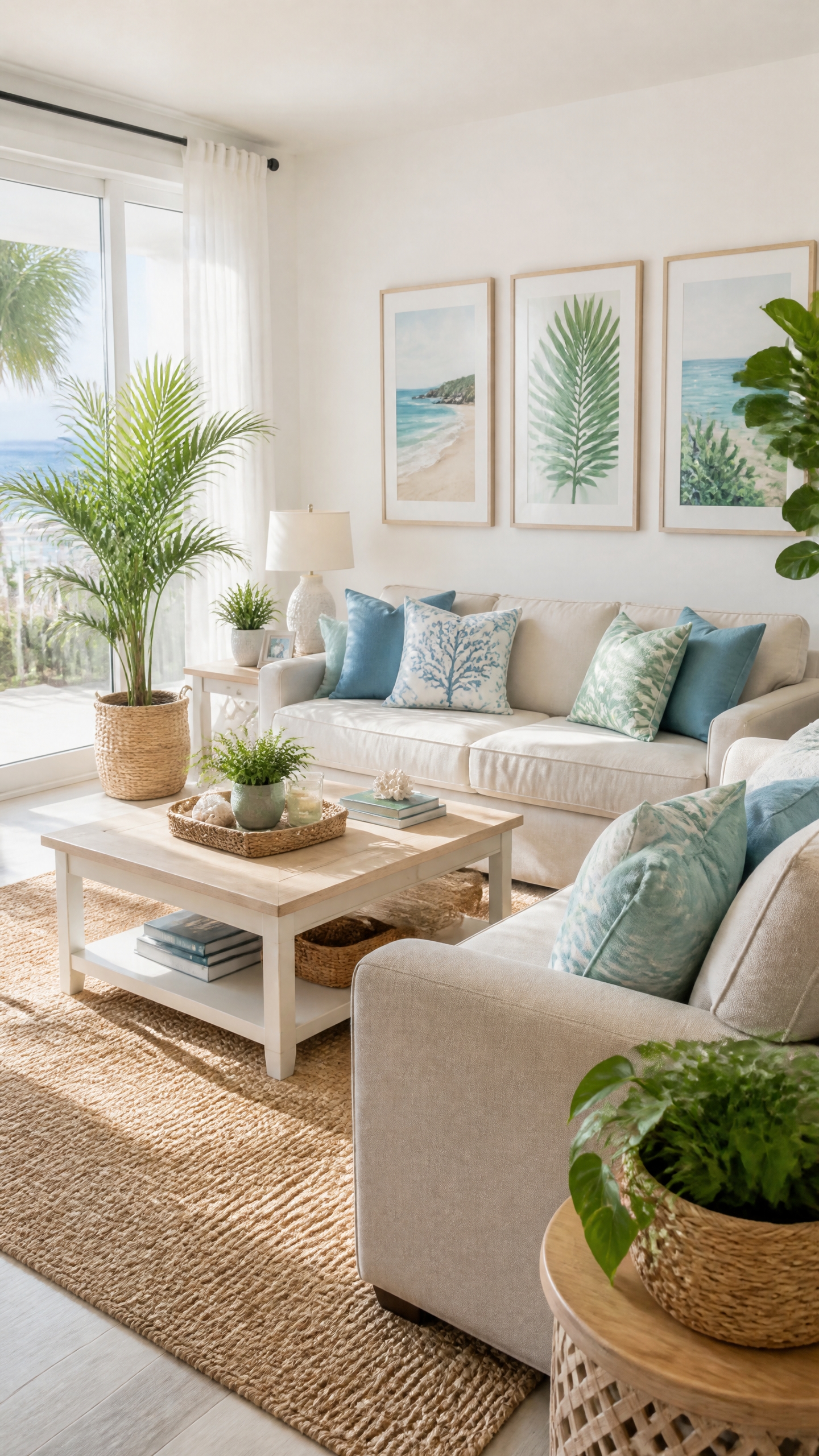 lighten walls with coastal art