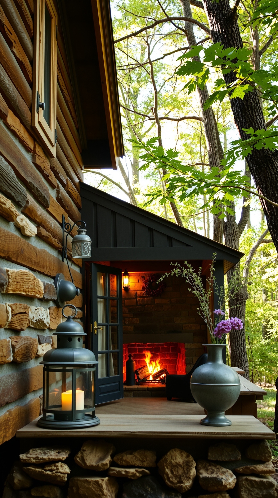 outdoorsy stone and metal