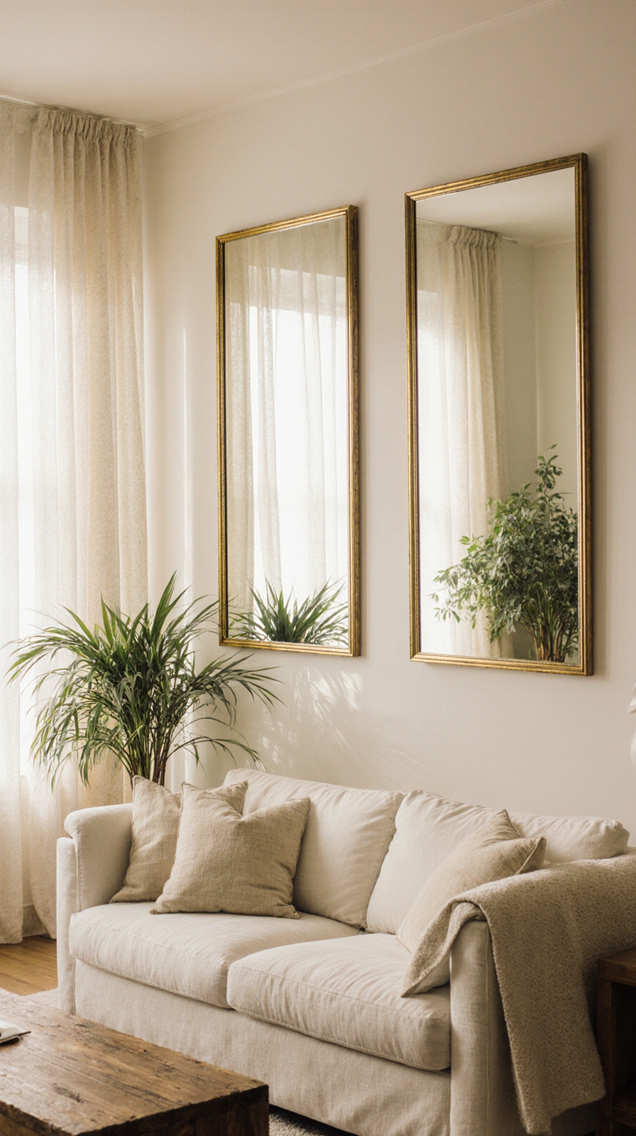 strategic mirror placement brightens rooms