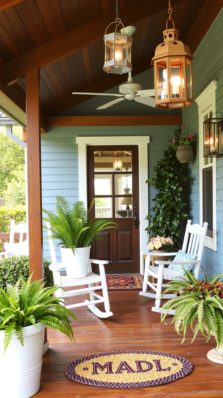 symmetrical planters enhance entrance