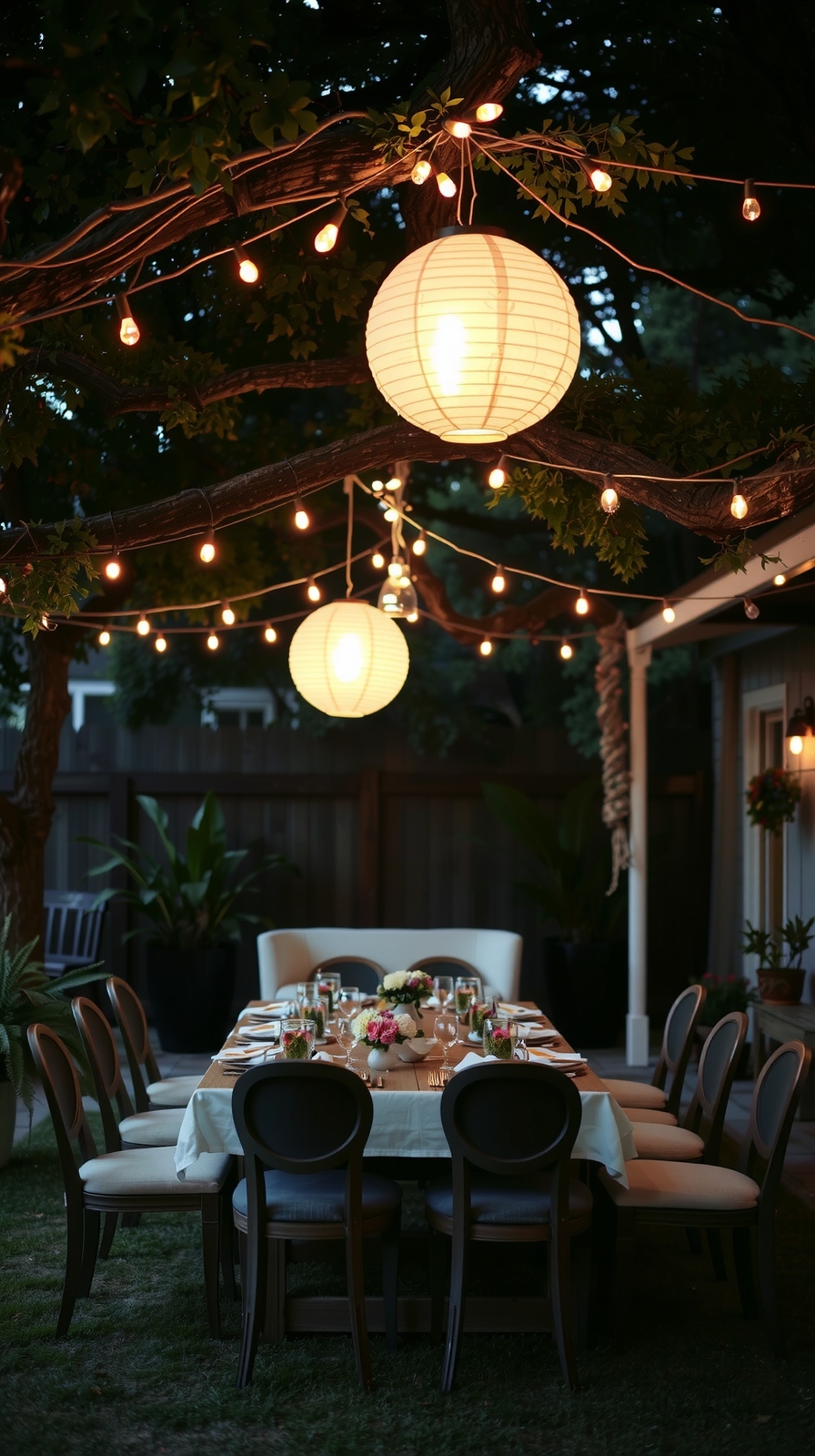 transform evening backyard ambiance