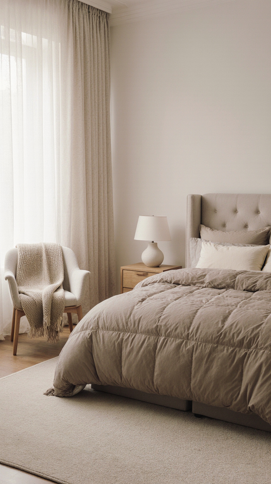warm neutral bedroom palette