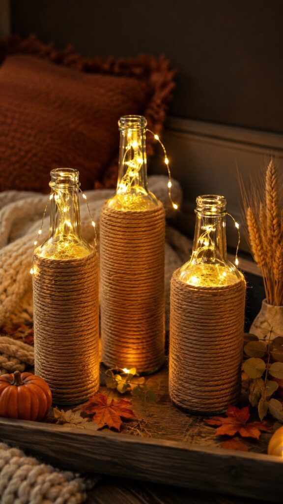 Rope-Wrapped Bottle Lights