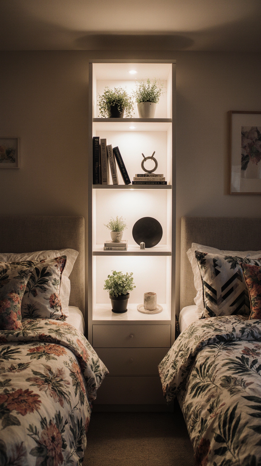 dual beds stylish divider