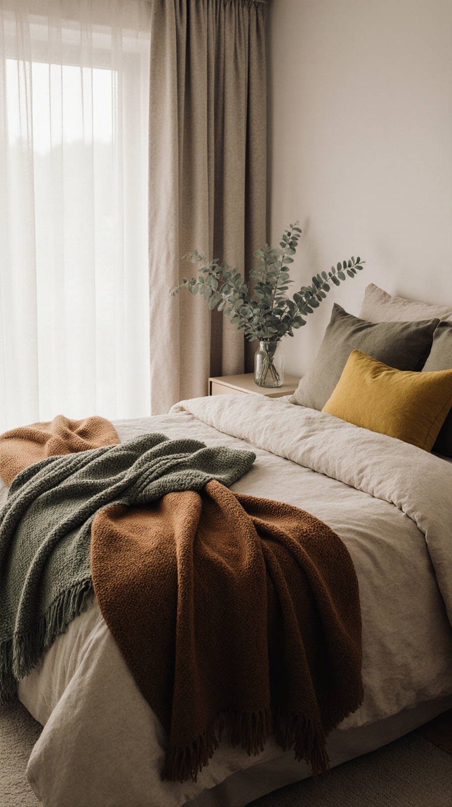 earthy blankets enhance warmth