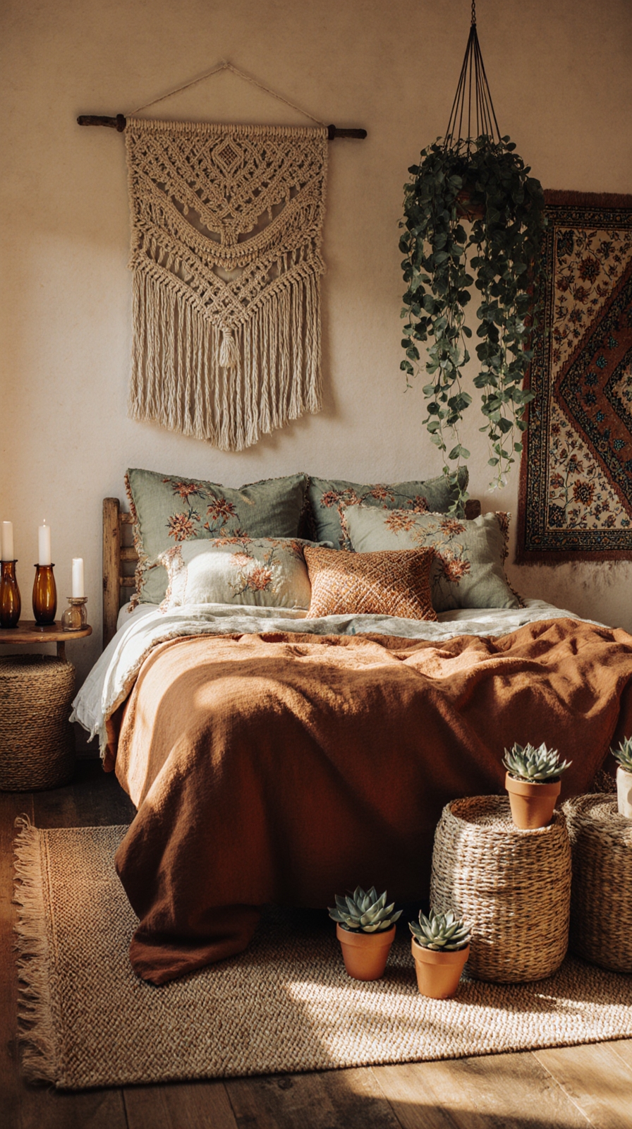 layered textures and plants