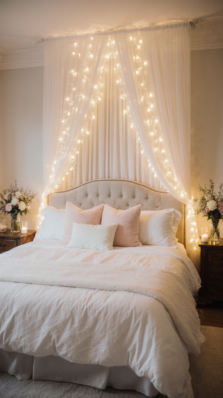 romantic bedroom bed centerpiece