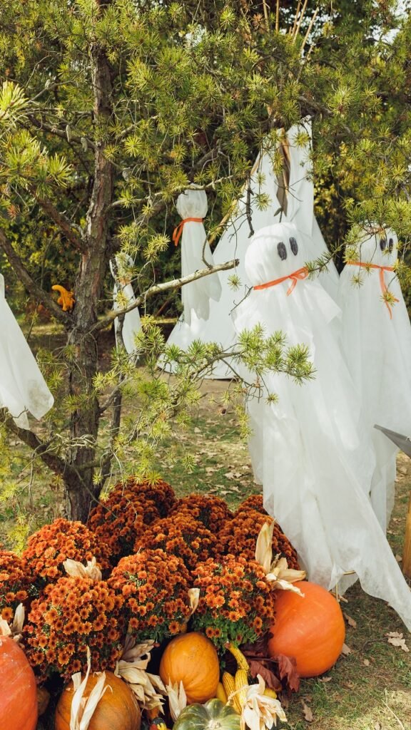 A Cluster of Ghost Lawn Stakes Reads Better Than One Large Prop